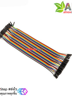 สายไฟ จัมเปอร์ เมีย-เมีย Jumper Wire สายแพ เมีย-เมีย ยาว 20cm 40 เส้น