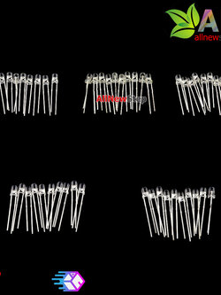 LED 3mm Transparent 3mm LED light pack red white green blue yellow each 10 หลอดไฟ LED 3mm แพ็ค 5 สีรวม 50 ดวง