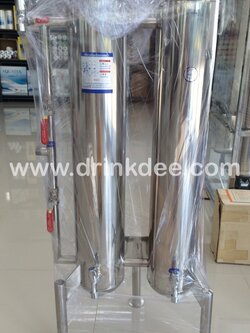 ถังกรองสแตนเลส 2 ท่อคู่