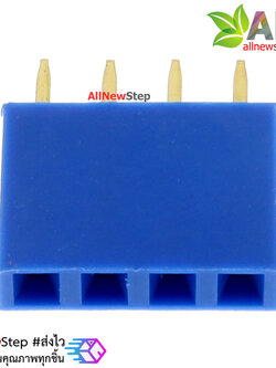 Pin header Female Header Single Row 2.54mm 4p Pin1x4 สีน้ำเงิน