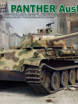 1/35 Panther Ausf.G with workable track links & a canvas cover of muzzle brake part
