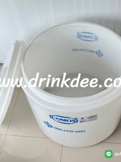 ถังเก็บน้ำ-เคมี PE 500 ลิตร หนา 4.8 มิล (ทรงกระบอก ปากกว้าง)