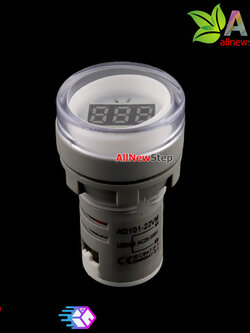 ดิจิตอลโวลต์มิเตอร์ LED 20-500VAC แบบติดแผงแสดงผล จอสีขาว