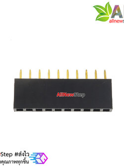 1X10 Pin 10P Single Row Female Header 2.54mm pitch straight จำนวน 1 ชิ้น