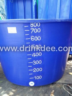 ถังเก็บน้ำ-เคมี PE 800 ลิตร (ทรงกรวย ปากกว้าง)