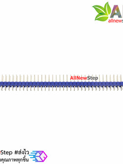 ก้างปลา 2x40 ขา สีน้ำเงิน 2.54mm Blue Single Row Male 2X40 Copper Pin Header Strip