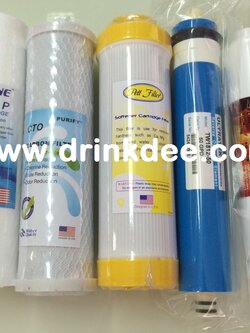 ชุดไส้ 5 ขั้นตอน RO.50G PP+Cabon+Resin+Membrane50G.+Post (ชุด 50 GPD.)