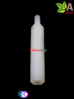 M2.5 Nut Nylon Hex Spacers M2.5 18+5mm เสาพลาสติก M2.5 ความสูง 18mm ปลายเป็นน๊อต-สกรู 5mm จำนวน 1 ชิ้น