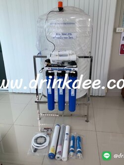 เครื่องกรองน้ำ 5 ขั้นตอน RO.300G (โครงST+ถัง PE 500 ลิตร)
