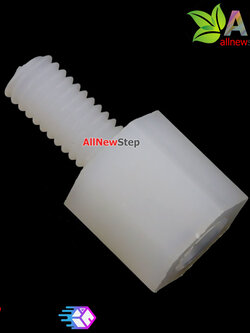 น็อตไนลอน NUT Nylon M3 6+6mm สีขาว จำนวน 1 ชิ้น