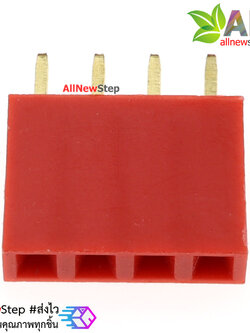 Pin header Female Header Single Row 2.54mm 4p Pin1x4 สีแดง