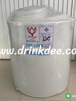 ถังเก็บน้ำ-เคมี PE ขนาด 500 ลิตร หนา 6 มม. (ยี่ห้อ ดอกบัว)