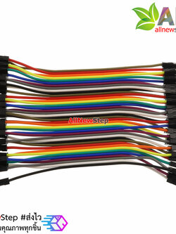 สายไฟ จัมเปอร์ เมีย-เมีย Jumper Wire สายแพ เมีย-เมีย ยาว 10cm. จำนวน 40 เส้น