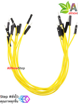 สายไฟจัมเปอร์ 20cm แบบ ผู้-ผู้ สีเหลือง จำนวน 10 เส้น
