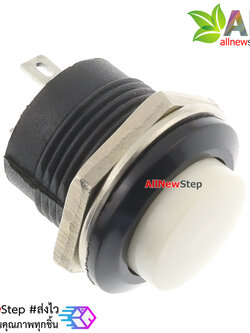 สวิตช์กดติดปล่อยดับ รีเซตสวิตช์ R13-507 250V 3A ขนาด 16MM สีขาว