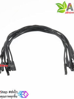 สายไฟจัมเปอร์ 20cm สาย jumper 20 cm จำนวน 10 เส้น เมีย-เมีย สีดำ