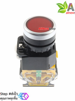 สวิตช์กดติดปล่อยดับ/กดดับปล่อยติด/รีเซตสวิตช์ Reset Switch AC DC 10A ปุ่มกดสีแดง