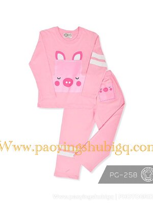 ชุดนอนเด็ก น้องหมู สีชมพู