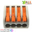 ขั้วต่อสายไฟ รวมสายไฟ 4 เส้น terminal block 4p สีส้ม 32A 250V