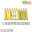 น็อตทองเหลืองตัวผู้และตัวเมีย 3mm 20+6mm Pillars Nut M3 10 คู่