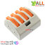 ขั้วต่อสายไฟ รวมสายไฟ 4 เส้น terminal block 4p สีส้ม 32A 250V