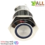 ปุ่มกดแบบโลหะกันน้ำ สวิตช์กดติดปล่อยดับ Reset switch พร้อมไฟ LED 12-24V สีน้ำเงิน