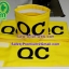 ปลอกแขน QC ผ้าเหลืองปักอักษรดำ