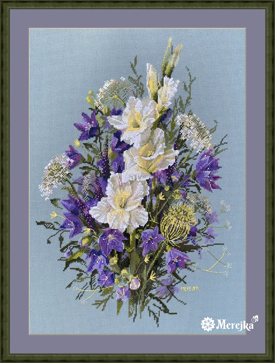 Merejka ชุดปักครอสติช The White Sword Lily